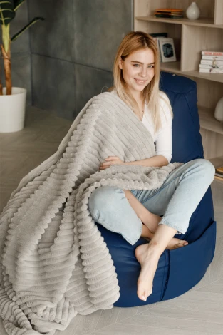 Кресло Dreambag Комфорт Синее ЭкоКожа (Классический) 3710301