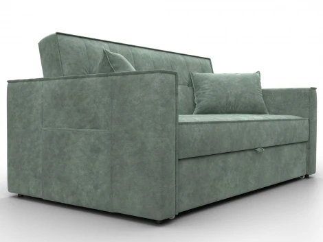 Диван прямой Лига-104 (140) (ЛДСП,Брус,Фанера,Велюр/Зеленый) Лига Диванов 134865