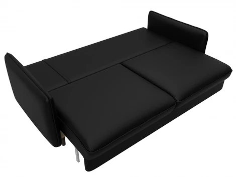 Диван прямой Лига-064 НПБ (ДСП/Дерево/Экокожа/Черный) Лига Диванов 129929