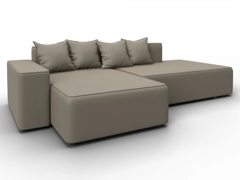 Диван угловой Лига-079 угол левый (ДСП/Пластик/Экокожа/Бежевый) Лига Диванов 129816L