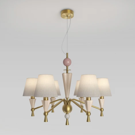 Подвесная люстра умная с декором из керамики Eurosvet Teja 101014/6