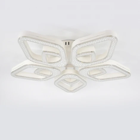 Потолочная люстра светодиодная с таймером Escada Sedna 10280/5LED 84Вт, с ПДУ, металл/акрил, белый (220V)