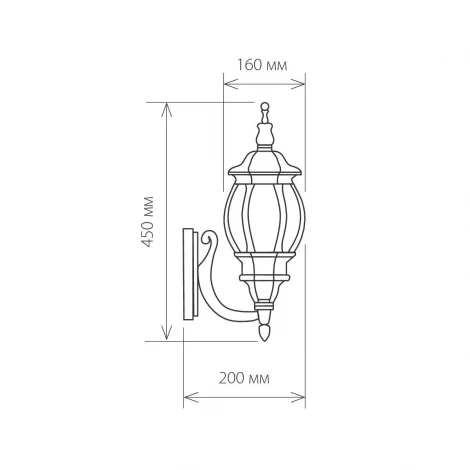 Настенный фонарь уличный Elektrostandard Farola GL 1001U черное золото