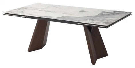 Стол БРИАН (BRIAN) 200 ЦВЕТ ПАНДОРА (MATTE PANDORA) керамика на стекле/ ОРЕХ, ®DISAUR M-City 64670