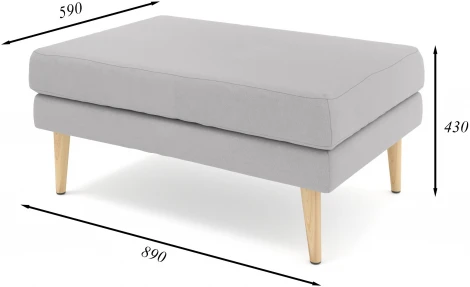 Банкетка Arsko Корс 1 светло-серый велюр