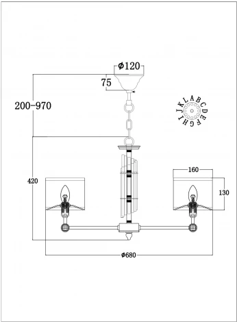 Подвесная люстра Maytoni Alloro MOD088PL-06BS (220V, на цепи)