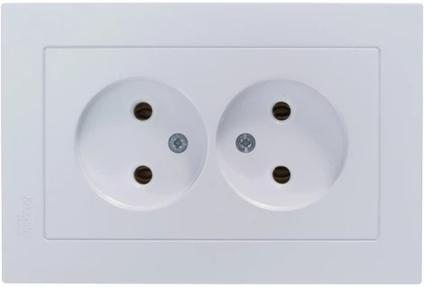 Розетка встраиваемая двойная без заземления (жемчужный) Systeme Electric AtlasDesign ATN000420