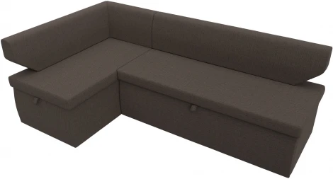 Диван кухонный угловой Омура левый угол (Коричневый/Рогожка) Лига Диванов арт.125896L