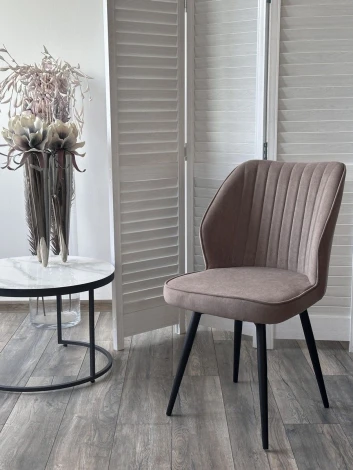 Стул РОССО 360 град. поворот. цвет B5 Капучино, велюр / черный каркас M-City 64756