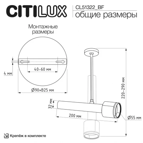 Спот на штанге 20см (+BF9025BS) латунь Citilux Vektor CL51322_BF