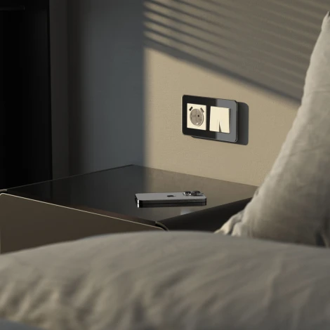 Рамка на 2 поста (черный, стекло) Werkel W0022448 (a063820)