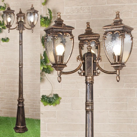 Наземный фонарь Elektrostandard Andromeda черное золото GLYF-8024F/3 (220V, под старину, IP44)
