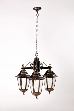 Уличный светильник подвесной Oasis Light PETERSBURG M 79870M/3 Gb (220V, на цепи, фонарь, IP44)