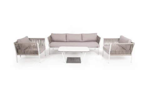 Лаунж-зона плетеная из роупа 5-местная, цвет серо-коричневый 4SIS Касабланка KASS3C2T-4-SET