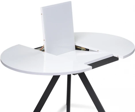 Стеклянный стол Woodville Трейси 110(150)х100х75 белый / черный 516562