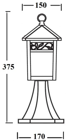 Наземный фонарь Oasis Light KRAKOV 2 87304 Gb (220V, фонарь, под старину, IP44)