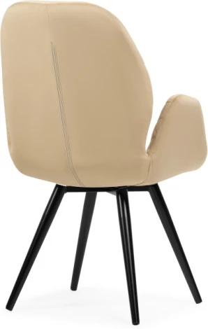 Стул на металлокаркасе Woodville Муат бежевый / черный глянец