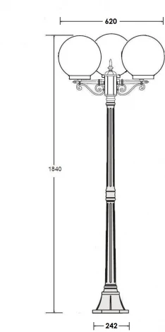 Наземный фонарь Oasis Light S 88208SB Bl (220V, фонарь, шар, IP44)