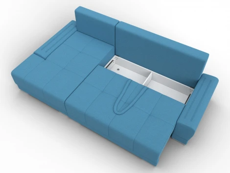 Диван угловой Лига-119 угол левый (ДСП,Брус,Фанера,ЛДС,Рогожка/Голубой) Лига Диванов 137087L