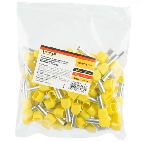 Наконечник штыревой втулочный изолированный 100 шт. Stekker 50392