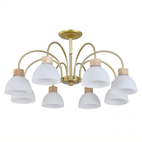 Потолочная люстра на штанге 150005/8R E27*60W Gold/Wood Escada Sade ES0000062