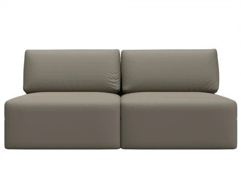 Диван прямой модульный Лига-060 НПБ (ЛДСП,Брус,Фанера/Пластик/Экокожа/Бежевый) Лига Диванов 130048