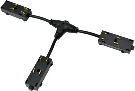 Гибкий Т-образный, электрический коннектор трека Denkirs SMART TR2115-BK (220V)