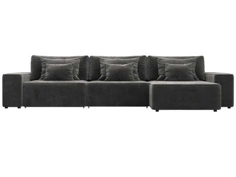 Диван угловой Лига-074 угол универсальный (ДСП/Пластик/Велюр/Серый) Лига Диванов 129869