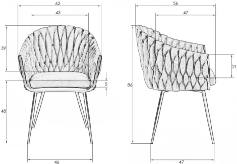 Стул обеденный DOBRIN MATILDA (черная ткань (LAR 275-50)) 9691-LM MATILDA, цвет сиденья черная 275-50), основания черный