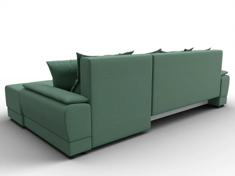 Диван угловой Лига-119 угол правый (ДСП,Брус,Фанера,ЛДС,Рогожка/Зеленый) Лига Диванов 137088