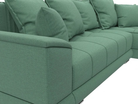 Диван угловой НордСтар правый угол (Зеленый/Рогожка) Лига Диванов арт.123501