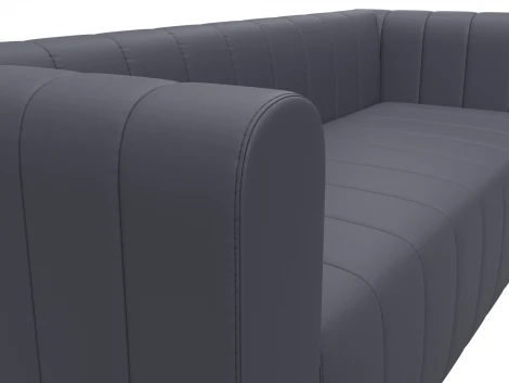 Диван прямой Лига-073 (ДСП,Фанера/Пластик/Экокожа/Серый) Лига Диванов 129993