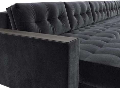 Диван П-образный с декором Лига-049 НПБ Мегалонг Лига Диванов (Велюр) арт.128543