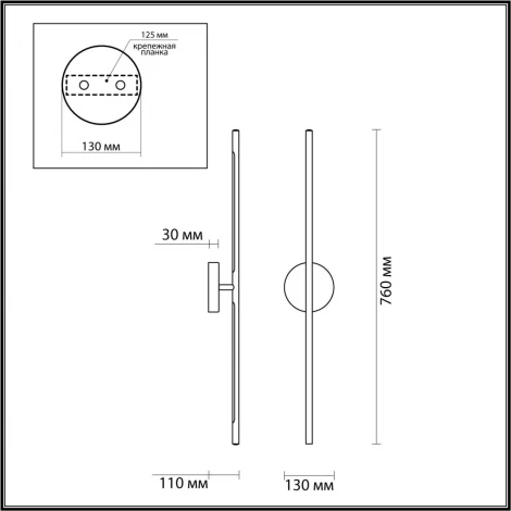 Бра линейное светодиодное Odeon Light Fuerte 4323/12WL (220V)