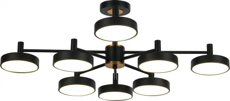 Потолочная люстра светодиодная Escada Siri 10211/8LED 96Вт, металл/пластик, черный