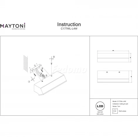 Настенный светильник Maytoni Toni C177WL-L4W