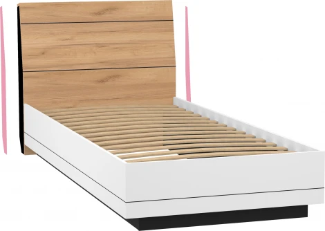 Кровать Урбан, 900*2000 Дуб золотой/Чёрный/Белый/Розовый, Любимый дом