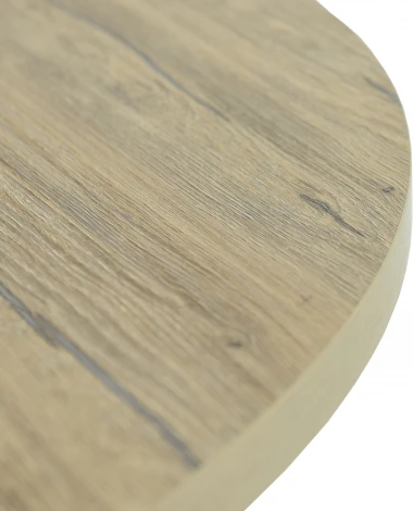 Стол Аврора Рига D950,Дуб Сильверджек Ореховый, Поненте/Чёрный