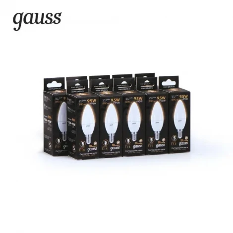 Лампочка светодиодная E14 9,5W 220V 3000K Gauss 103101110