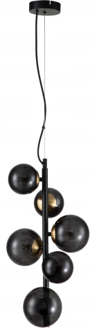 Люстра подвесная Molecola V000197 (11018/6P Black) (220V, на тросе, шар)