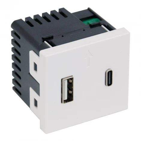 Розетка usb+type C 2-ух модульная Meiton A4287C2