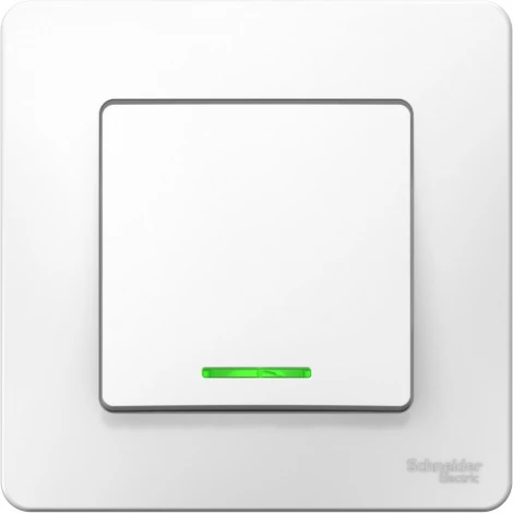 Выключатель встраиваемый одноклавишный с подсветкой (белый) Systeme Electric Blanca BLNVS010111