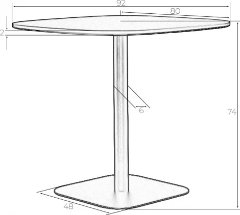 Стол обеденный DOBRIN OTIS (белая столешница, черное основание)