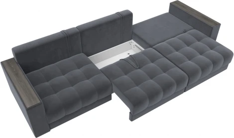 Диван прямой с декором Лига-049 НПБ Лонг Лига Диванов (Велюр) арт.128424