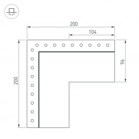 Угол SL-LINIA55-FANTOM-EDGE внешний (Металл) 030137 Arlight