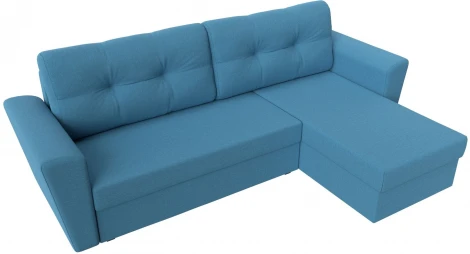 Диван угловой Амстердам Лайт правый угол (Голубой/Рогожка) Лига Диванов арт.121170