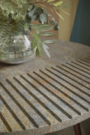 Стол журнальный Рикон Страйп гранж/винный металлик от фабрики Mebelik