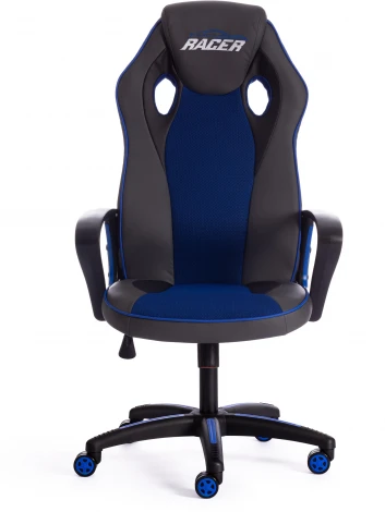 Кресло RACER кож/зам/ткань, металлик/синий, 36/10 Tetchair 13231