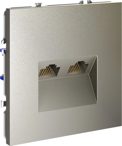 Розетка двойная Ethernet RJ-45 (шелк) Voltum S70 VLS060204