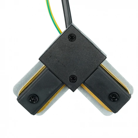 Коннектор угловой однофазный для шинопровода с проводом черный Feron LD1021C 52154